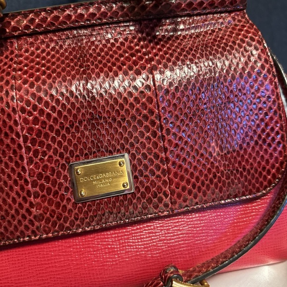 Dolce Gabbana Sicily - Genuine Leather - Medium Bag - Red - Picture 4 of 15
